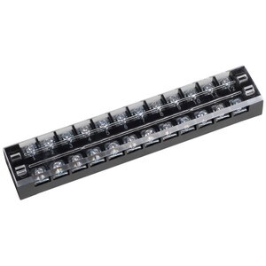 12 Pole 25A Barrier Terminal Strip with Snap-on Clear Plastic Cover